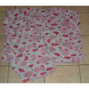 DREAMS & CO Heart Print Plus Sz 4X Shorts & Shirt Comfy 2 Pc Lounge Pajama Set